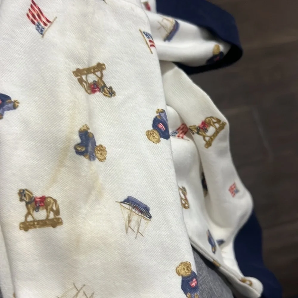 Ralph Lauren American Teddy Print Onsie